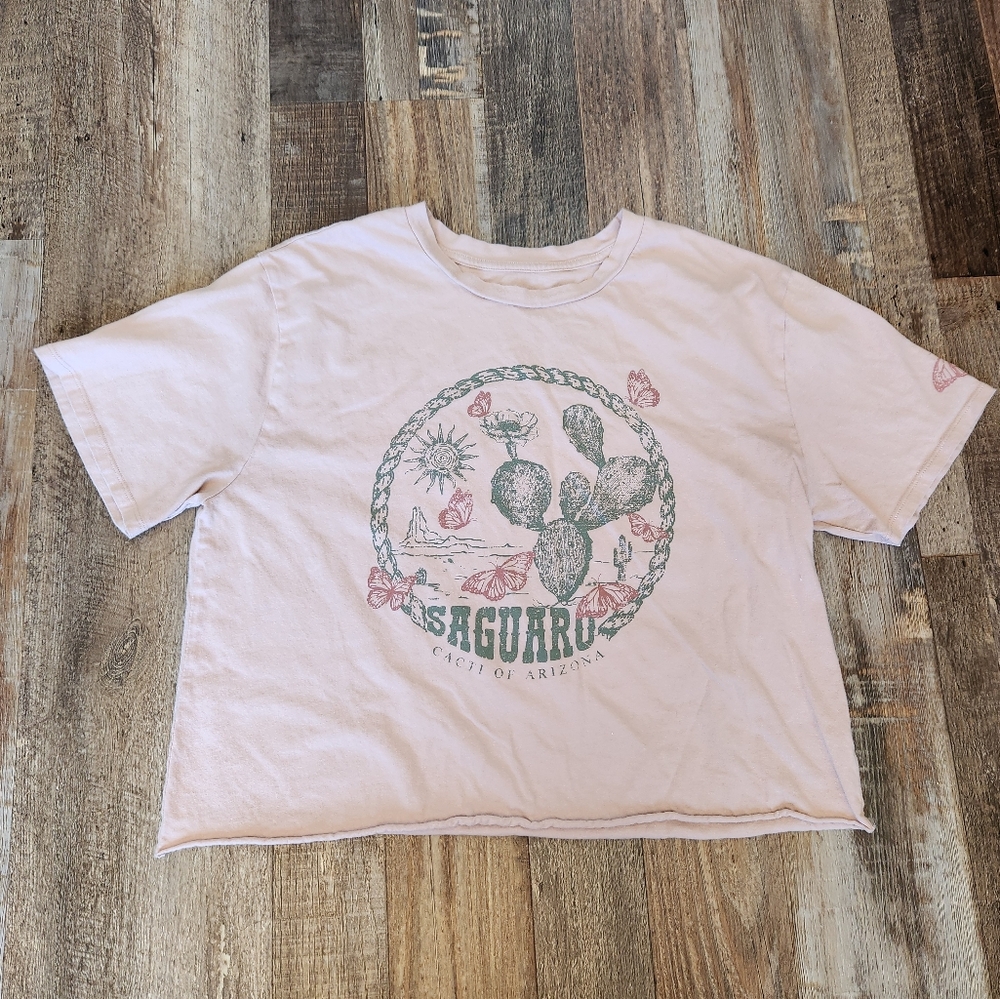 Organic Generation Saguaro Cacti Short Sleeve Crop Top